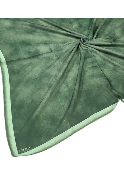 Ebruli Soft Pamuklu Desenli Eşarp - 95X95 cm