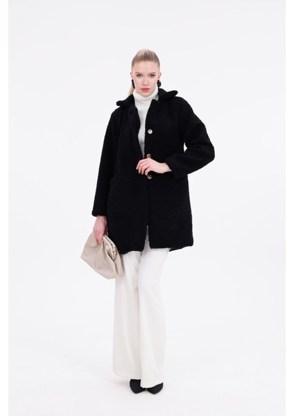 Düğmeli Cepli Kadın Peluş Kaban fırsatları