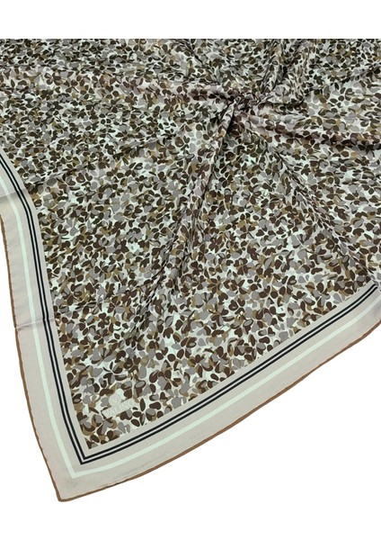 Valino Çiçek Desenli Şifon Eşarp – 90X90 cm