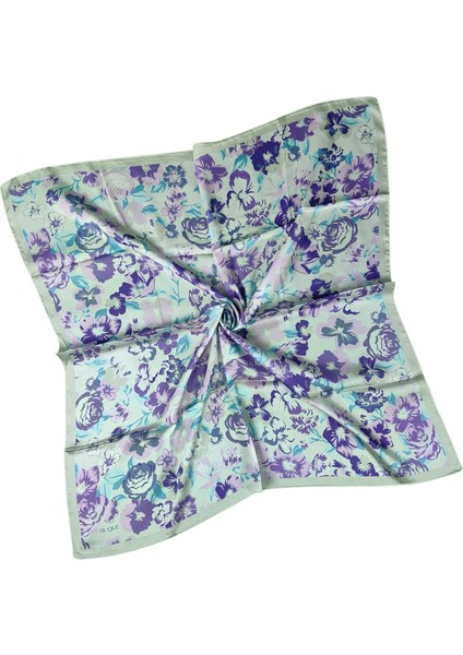 Buqle Jan Jan Çiçek Desenli Saten Eşarp - 100X100 cm modelleri