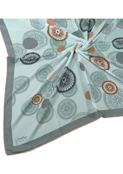 Emilya Kadın Fresh Şifon Desenli Geometrik Eşarp 90X90 cm