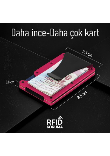 Minimalist Cüzdan & Kartlık - Erkek Kartlık | RFID Korumalı Alüminyum Kartlık | Burgundy fiyatları