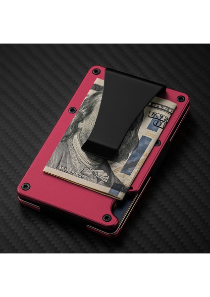 Minimalist Cüzdan & Kartlık - Erkek Kartlık | RFID Korumalı Alüminyum Kartlık | Burgundy