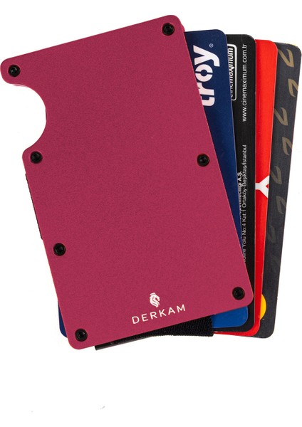 Minimalist Cüzdan & Kartlık - Erkek Kartlık | RFID Korumalı Alüminyum Kartlık | Burgundy fırsatları