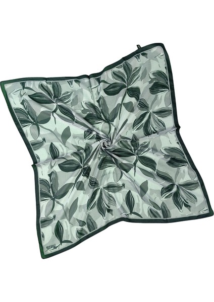 Ebruli Soft Pamuklu Çiçek Desenli Eşarp - 95X95 cm fiyatları