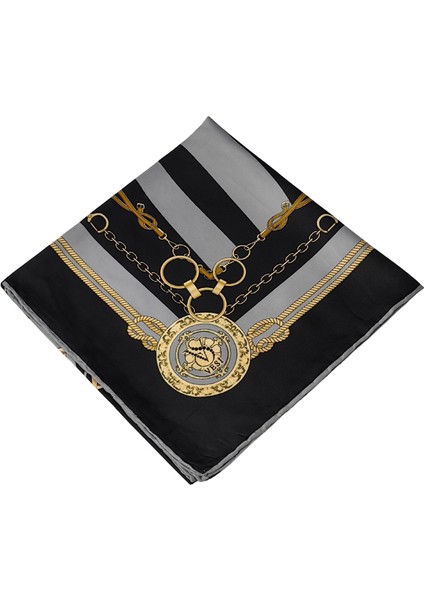 Vesi Eşarp Zincir Desenli Sport Twill Eşarp 120X120 cm