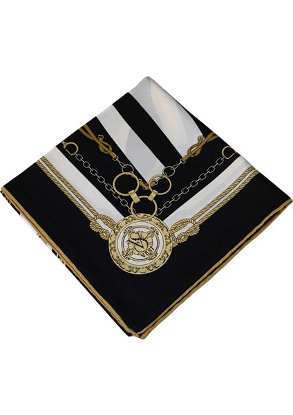 Vesi Eşarp Zincir Desenli Sport Twill Eşarp 120X120 cm