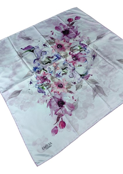Emilya Rayon Çiçek Desenli Şal Eşarp 90X90 cm