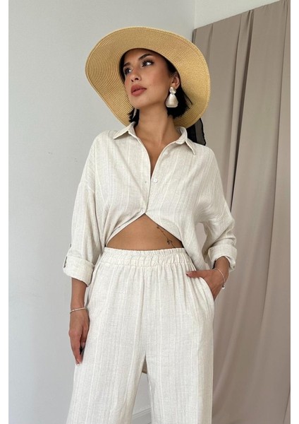 Bej Jakar Petek Gömlek ve Pantolon Takım fiyatları