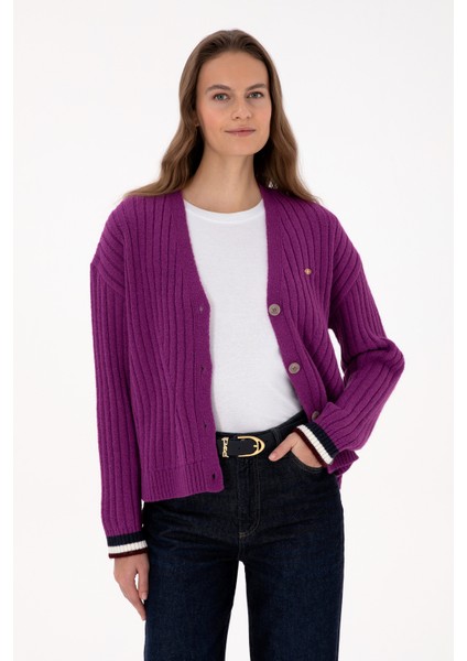 Kadın Menekşe Hırka (Triko) 50310022-VR037