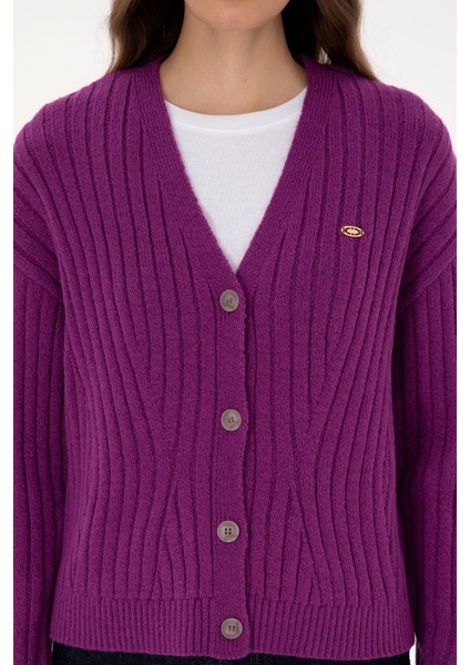 Kadın Menekşe Hırka (Triko) 50310022-VR037