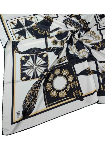 Vesi Eşarp Desenli Sport Twill Eşarp 120X120 cm