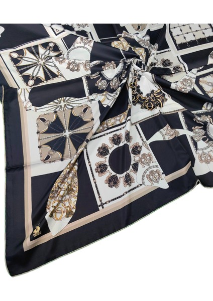Vesi Eşarp Desenli Sport Twill Eşarp 120X120 cm