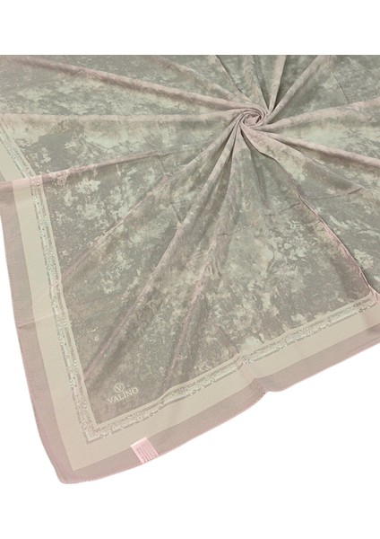 Valino Bulut Desenli Şifon Eşarp – 90X90 cm
