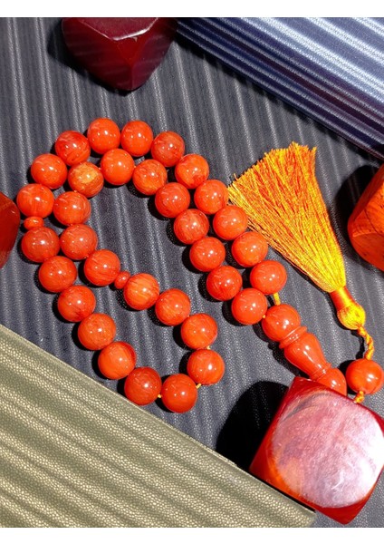 Sıkma Kehribar Tesbih Amber Renk Büyük Boy