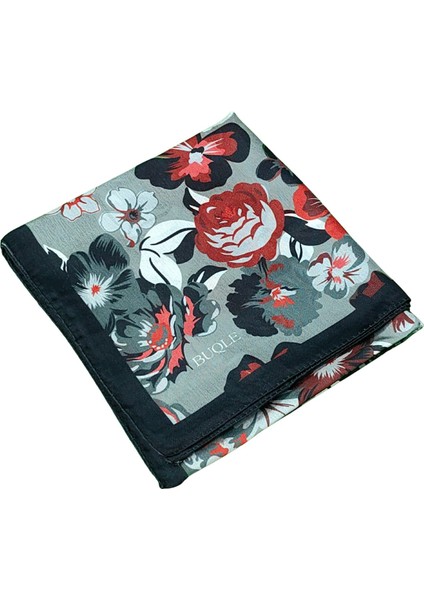 Buqle Jan Jan Çiçek Desenli Saten Eşarp - 100X100 cm fiyatları