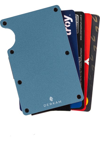 Minimalist Cüzdan & Kartlık - Erkek Kartlık | RFID Korumalı Alüminyum Kartlık | Blue fırsatları