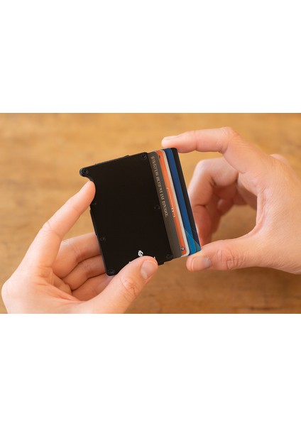 Minimalist Cüzdan & Kartlık - Erkek Kartlık | RFID Korumalı Alüminyum Kartlık | Blue