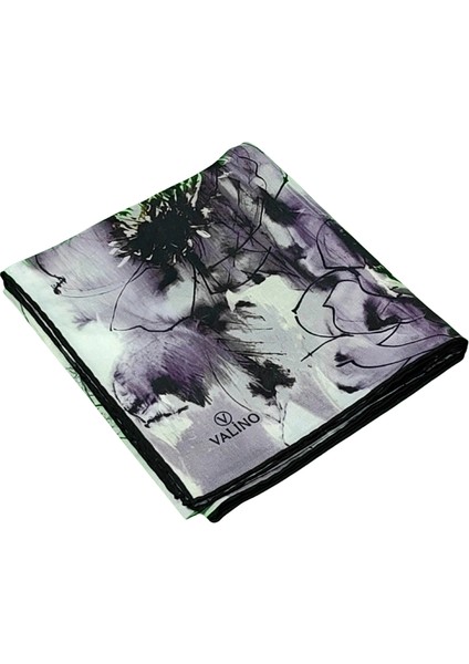 Valino Çiçek Desenli Şifon Eşarp – 90X90 cm modelleri
