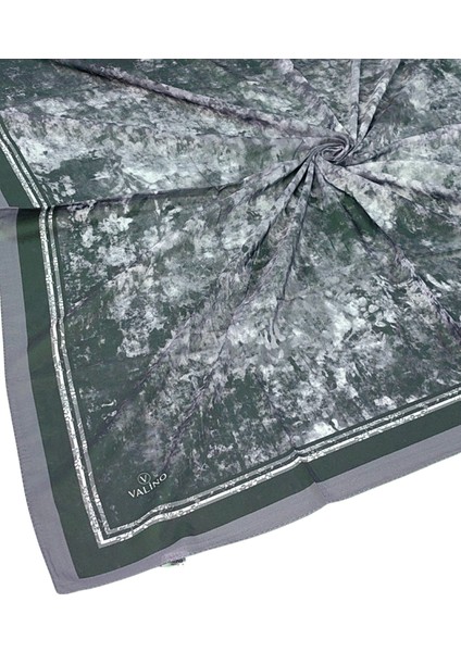 Valino Bulut Desenli Şifon Eşarp – 90X90 cm