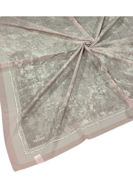 Valino Bulut Desenli Şifon Eşarp – 90X90 cm