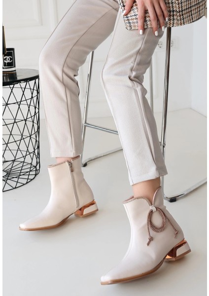 Melina Bej Cilt Topuklu Bot modelleri