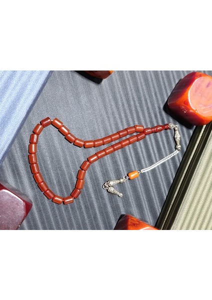 Sıkma Çubuk Kehribar Tesbih: Derin Kahverengi Kapsül Kesim modelleri