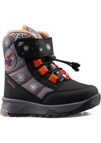 Içi Yünlü Su Geçirmez Soğuğa Dayanıklı Çocuk Boğazlı Bot - Siyah-Gri - 23