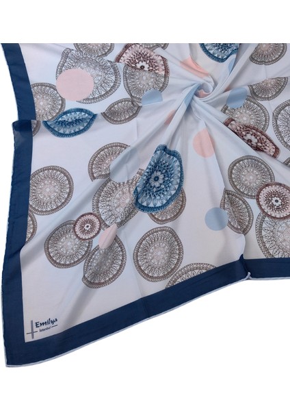 Emilya Kadın Fresh Şifon Desenli Geometrik Eşarp 90X90 cm