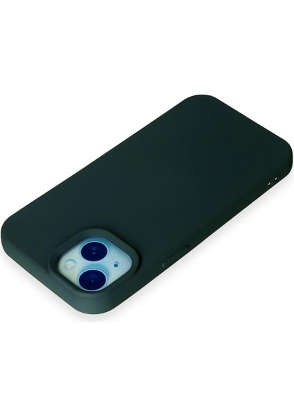 iPhone 15 Kılıf Nano Içi Kadife Silikon - Koyu Yeşil