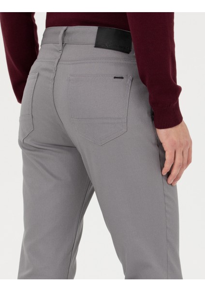 Erkek Gri Slim Fit Kanvas Pantolon 50264764-VR024