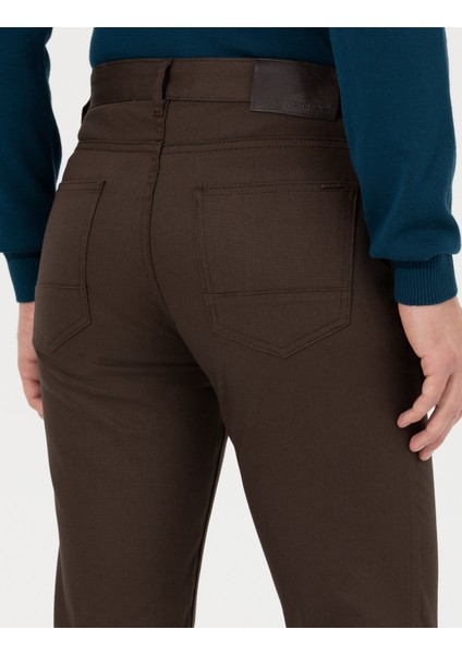 Erkek Kahverengi Slim Fit Kanvas Pantolon 50264764-VR029