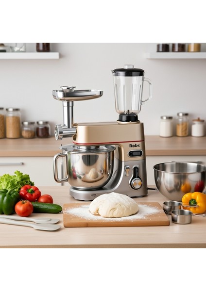 SR50 Döküm Gövde 7 Litre Içli Köfte Hamur Yoğurma Kıyma Çekme Erişte Blender Çıpıcı mixer Set indirimleri