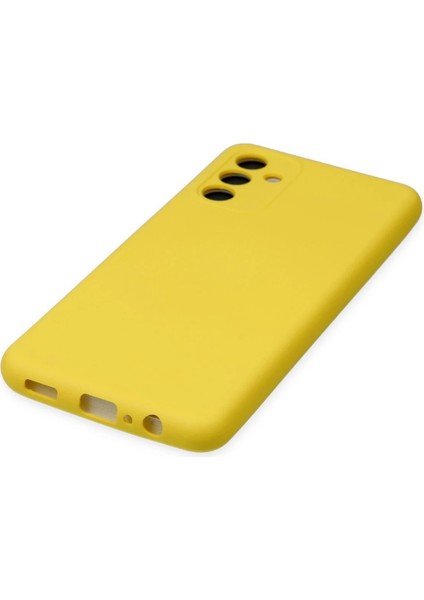 Samsung Galaxy A04S Kılıf Nano Içi Kadife Silikon - Sarı