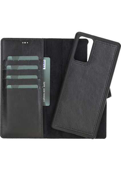 Samsung Galaxy Note 20 Uyumlu Deri Cüzdanlı Kılıf Rst1 Siyah indirimleri