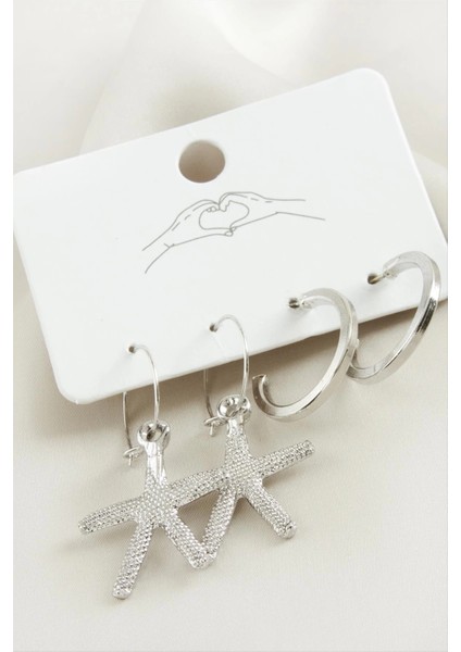 4 Adet Deniz Yıldızı Halka Küpe