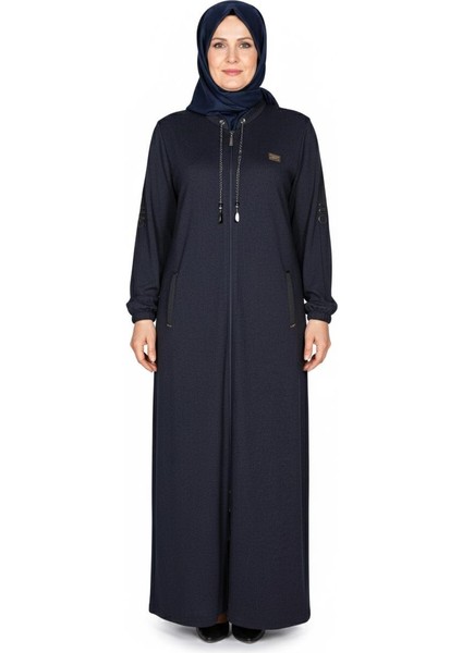 Hesna Kadın Zeren Battal Beden Baharlık Boydan Lacivert Pardesü