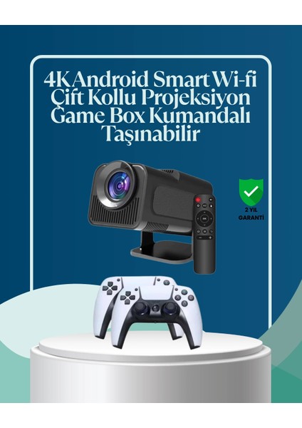 450 Ansı Lümen, 4K Destekli Kompakt Ev Projektörü