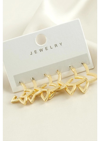 6 Adet Yıldız Metal Küpe