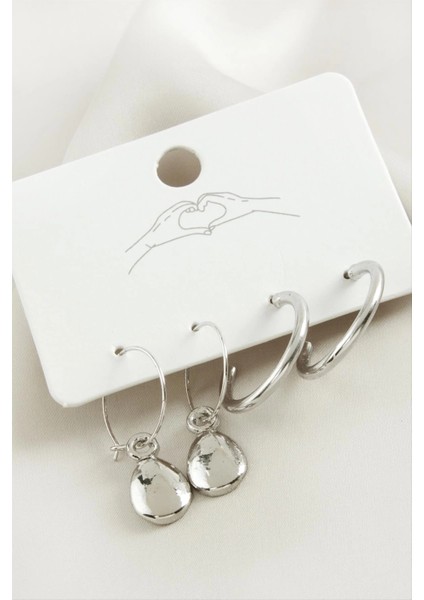 4 Adet Damla Halka Küpe