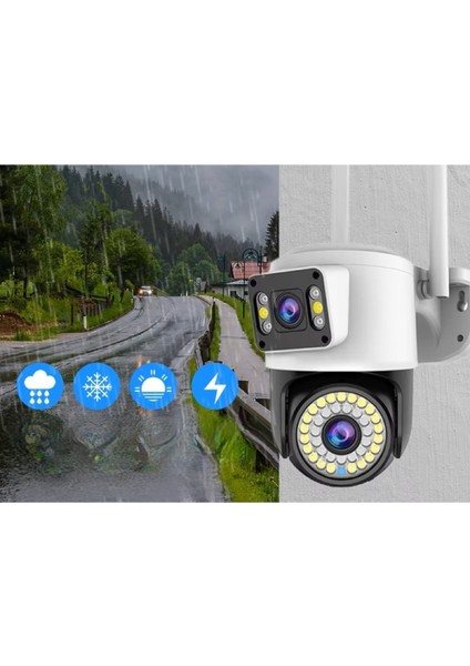 Grandsecurity / Çift Lensli Dış Mekan Güvenlik Kamerası 355° Yatay ve 90° Dikey Açı 8mp Görüntü fiyatları