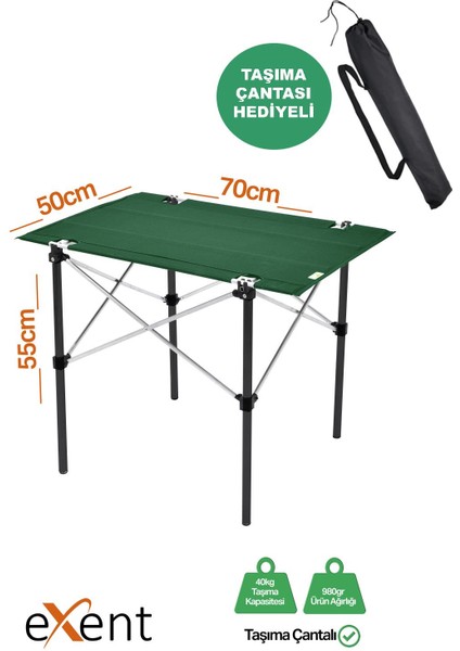 2 Adet 120 kg Kapasiteli Katlanır Kamp Sandalyesi ve 50X70 Kamp Masası SETI-2-AS-5070-Y fiyatları