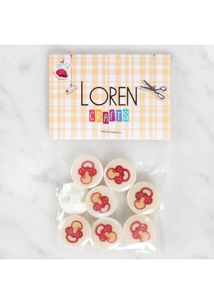 Loren Crafts 8'li Emzik Düğme - 1005