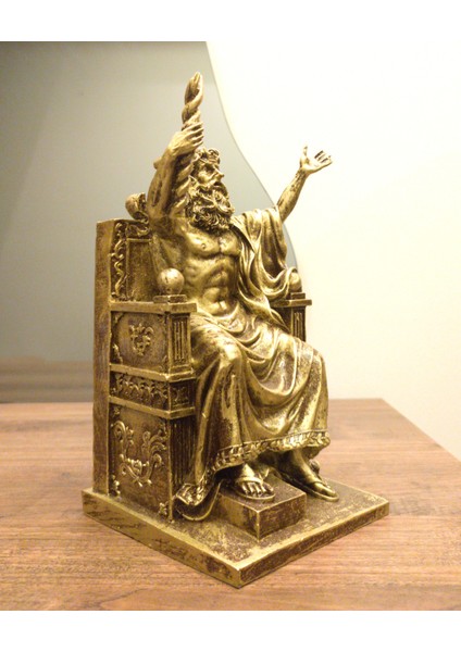 Tahtında Oturan Zeus Biblo Heykel Ev Dekor Tasarım Hediyelik modelleri