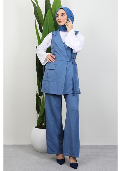 Tek Cepli Kruvaze Yaka Takım Indigo modelleri