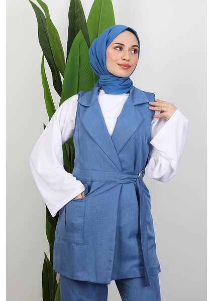 Tek Cepli Kruvaze Yaka Takım Indigo indirimleri