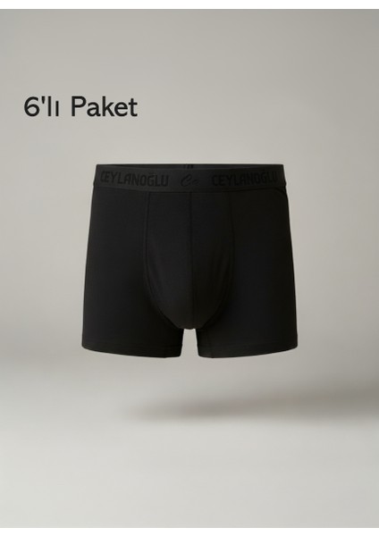 Boxer Pamuklu Cotton 6'lı Ekonomik Paket Slim Fit Extra Esnek Model