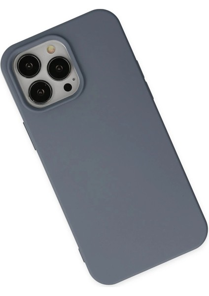 iPhone 14 Pro Kılıf Nano Içi Kadife Silikon - Gri