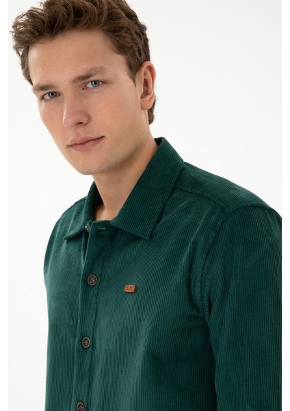 Erkek Koyu Yeşil Gömlek Desenli 50316668-VR079 fiyatları