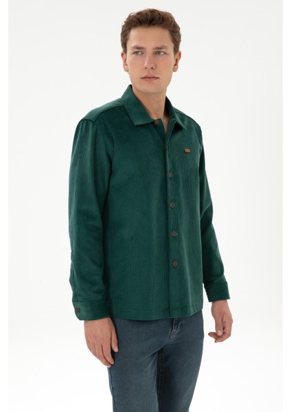 Erkek Koyu Yeşil Gömlek Desenli 50316668-VR079 modelleri